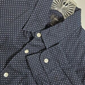 J.Crew Button Down Slim Fit Shirt Mens S Navy Micro Polka Dot 100% Cotton Preppy